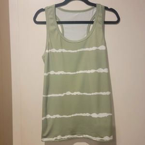Tye dye stripe olive green tank size Medium
